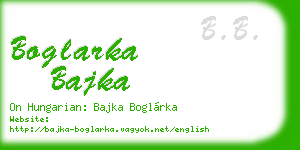 boglarka bajka business card